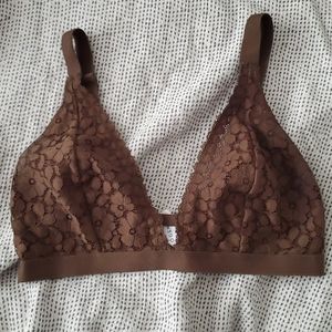 Halogen Olive Green Matte Lace Bralette